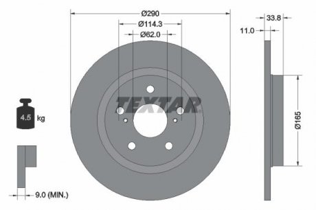Гальмівний диск TEXTAR 92195200 (фото 1)