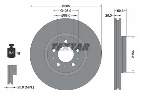 Гальмівний диск TEXTAR 92100603 (фото 1)