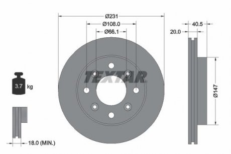 Гальмівний диск TEXTAR 92158900 (фото 1)