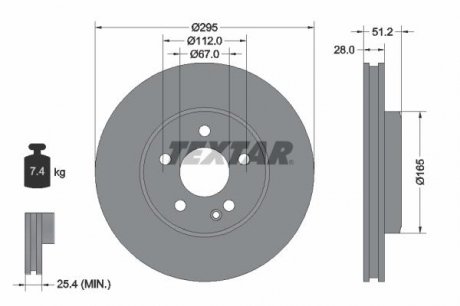 Гальмівний диск TEXTAR 92241603 (фото 1)