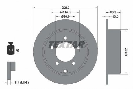 Гальмівний диск TEXTAR 92202903 (фото 1)
