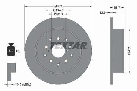 Гальмівний диск TEXTAR 92170803 (фото 1)