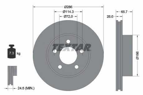 Гальмівний диск TEXTAR 92169003 (фото 1)