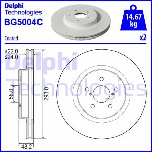 Комплект гальмівних дисків (2 шт) передній Delphi BG5004C (фото 1)