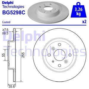 Гальмівний диск Delphi BG5298C