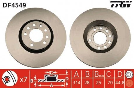 Гальмівний диск TRW DF4549 (фото 1)