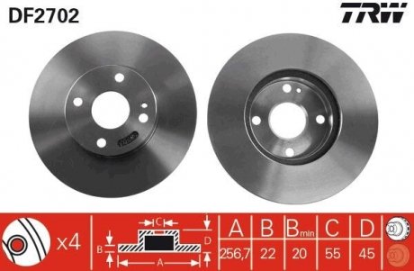 Гальмівний диск TRW DF2702