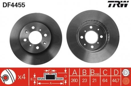 Гальмівний диск TRW DF4455 (фото 1)