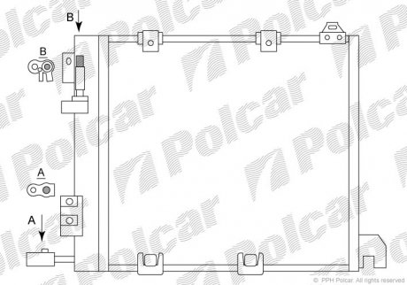Радіатор кондиціонера (з осушувачем) Opel Astra G, Astra G Classic, Astra G Classic Caravan, Zafira A 1.7D/2.0D/2.2D 02.98-12.09 Polcar 5508K8C2S