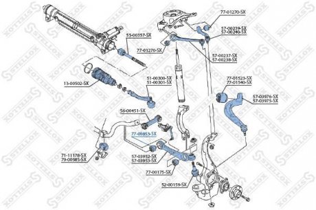 Сайлентблок внутрішній/нижній важеля перед. Audi A4, A4 Allroad, A5, A6, A6 Allroad, A7, Q5 1.4-4.2 06.07- STELLOX 77-00853-SX (фото 1)