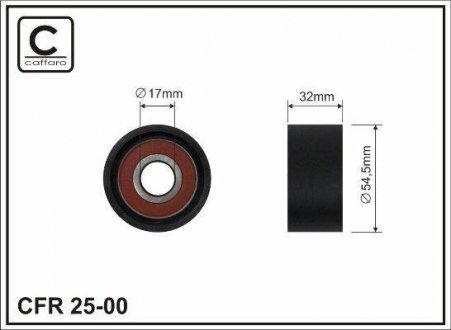 54,5x17x32 Ролик паска приводного Renault 1.8/2.0 16V 01- Laguna/Espace/Megane CAFFARO 25-00