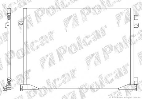 Радіатор кондиціонера Opel Vivaro A Renault Trafic II 1.9D/2.0/2.0D 08.01- Polcar 6027K8C3S (фото 1)