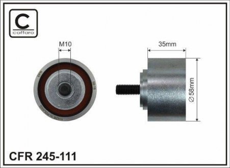 58x10x35 metal Ролик паска приводного Chrysler Voyager 2,4 1995-2004 CAFFARO 245-111