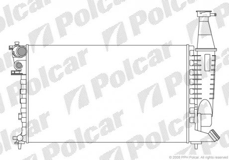 Радіатор охолодж. двигуна Citroen Berlingo 1.1/1.4/1.8 06.96- Polcar 235008-2