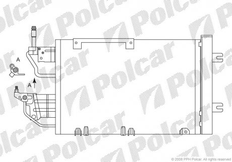 Радіатор кондиціонера Opel Astra H, Zafira B 1.3D-2.0 04- Polcar 5509K8C5 (фото 1)