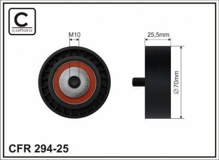 70x10x25 Ролик паска приводного Bmw E34/E36 1,8-2,5 91- CAFFARO 294-25 (фото 1)