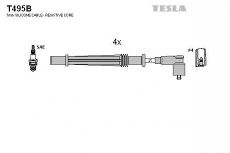 Провода високої напруги TESLA T495B (фото 1)