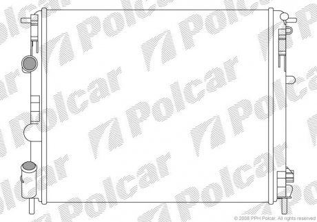 Радiатор охолодження Renault/Dacia 1.4/1.6 04- Polcar 601508A4