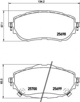 Колодки гальмiвнi передні Toyota Corolla 2013- HELLA 8DB 355 020-281