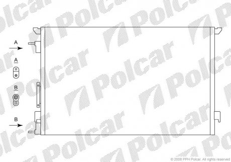 Радіатор кондиціонера Opel Vectra 1.6-2.2 02- Polcar 5518K8C1