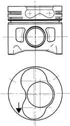 Поршень Audi/VW 81.0 2.5TDI AGX/ACV (CYL 1-2) KOLBENSCHMIDT 99 742 700