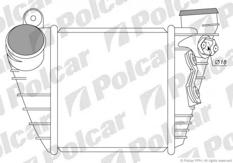 Радiатор iнтеркулера Audi/VW 1.8T/1.9TDI 96- Polcar 1323J8-1