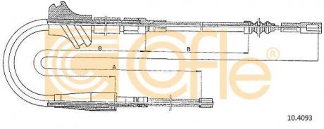 Трос ручного гальма Audi 100 92- (барабанні) COFLE 10.4093