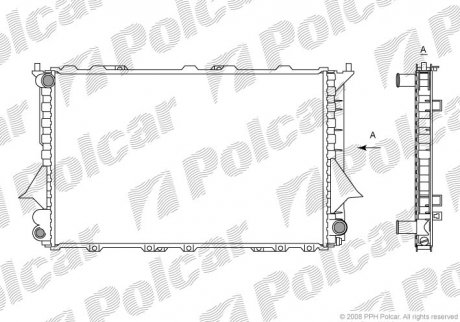 Радіатор Audi 100, A6 (МКПП) 91-94 Polcar 131608-4