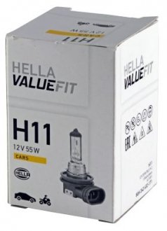 Лампа VALUEFIT H11 12V 55W PGJ19-2 HELLA 8GH 242 632-171