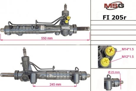 Рейка з Г/У (відновлена) Fiat Doblo 1.9D/JTD 00-05 MSG FI 205R