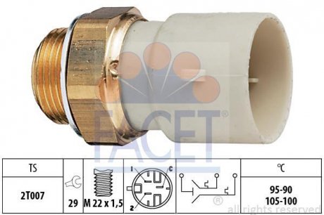 Термовимикач вентилятора радіатора FACET 7.5688 (фото 1)