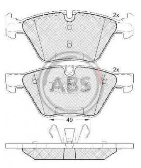 Тормозные колодки перед. Mondeo III/Jaguar X-TYPE 00- (Bosch) A.B.S. 37551