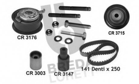 Комплект ГРМ Caddy II/Octavia/Golf IV/Polo 1.9TDI -04 BREDA LORETT KCD0598 (фото 1)