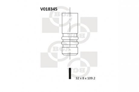 Клапан выпуск. Sierra/Mondeo -00 1.8D (32x8x109.2) BGA V018345