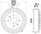 Тормозной барабан задн. Spark/Aveo/Kalos/Kalos 03- HELLA 8DT355300-961 (фото 1)