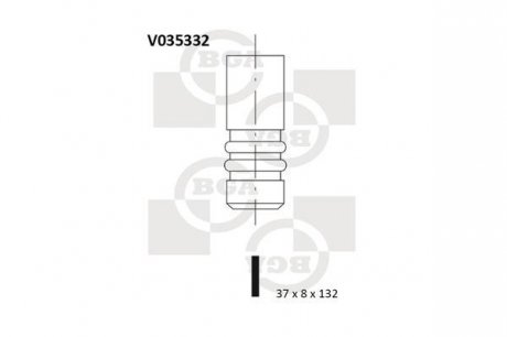 Клапан випуск. Escort/Orion 1.6i -90 (37x8x132) BGA V035332