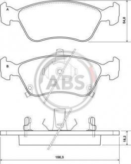 Колодки гальмівні перед. Avensis (00-03) A.B.S. 37029