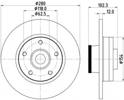 Гальмівний диск HELLA 8DD355123-251 (фото 1)