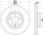 Диск гальмівний PRO перед. прав. Audi Q7 3.0TDI/Porsce Cayenne/VW Touareg 3.0TDI-6.0TDI 09.02- HELLA 8DD355109-781 (фото 1)