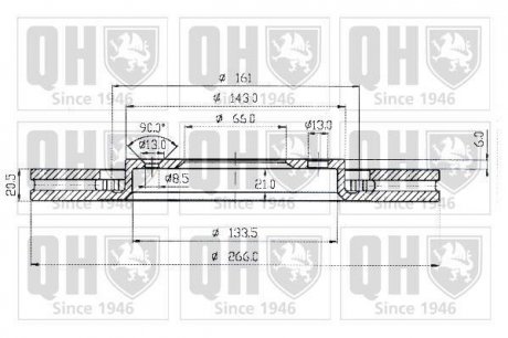 Гальмiвнi диски Quinton Hazell BDC3508