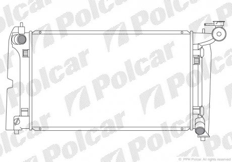 Радіатор охолоджування Toyota Avensis, Corolla, Corolla Verso 1.4/1.6/1.8 10.01-03.09 Polcar 811308-1