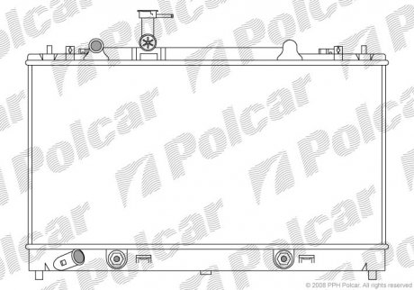 Радіатор охолодження (AT) MAZDA 6 2.0/2.3 06.02-08.07c Polcar 451908-4