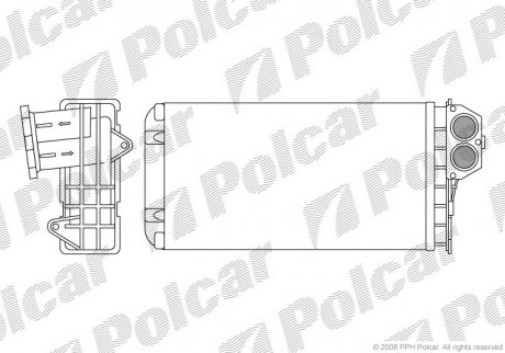 Радіатор пічки Peugeot 206 03- Polcar 5723N8-1