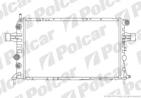 Радіатор охолодження Opel Astra G, Zafira A 2.0-2.2 DTI 02- Polcar 556008-1