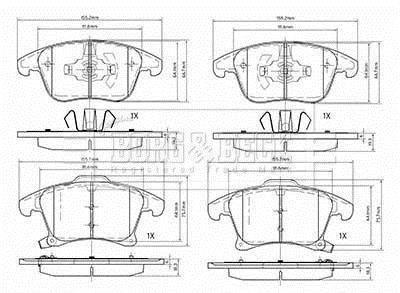 Гальмiвнi колодки дисковi BORG & BECK BBP2564