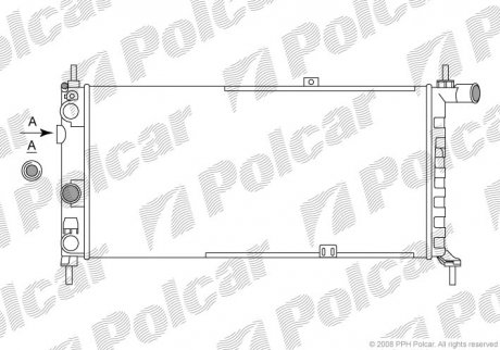 Радіатор охолодження Opel Kadett 1.6-1.8 84- Polcar 550508A4 (фото 1)