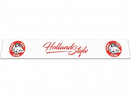 Бризговик на задній бампер універсальний з написом Holland Style (350Х2400) білий Турция GPC82