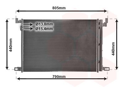 Радіатор кондиціонера AUDI A 6 / S 6 (C8) (18-) 40 TDI/ Q7 15+ (вир-во) VAN WEZEL 58015705 (фото 1)