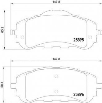 Гальмівні колодки дискові перед. Peugeot 308 II 1.2-2.0D 2013- HELLA 8DB 355 021-321
