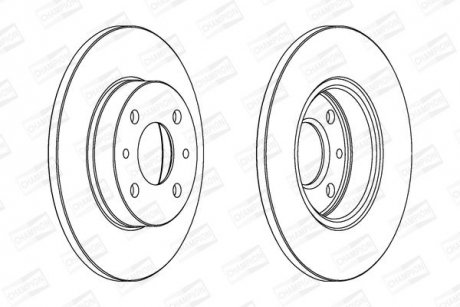 Диск тормозной передний/задний (кратно 2шт.) Fiat 500 (07-)/Ford Ka (08-16) CHAMPION 561380CH